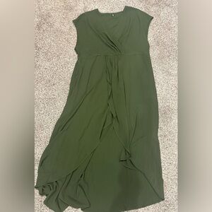 SHEIN Asymmetrical Olive Green Dress-‎ NWOT